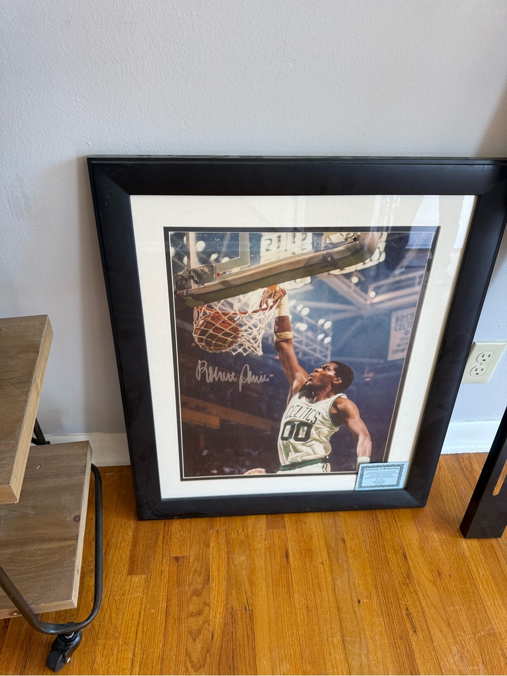Framed Autographed Robert Parish Boston Celtics Photo - COA Included